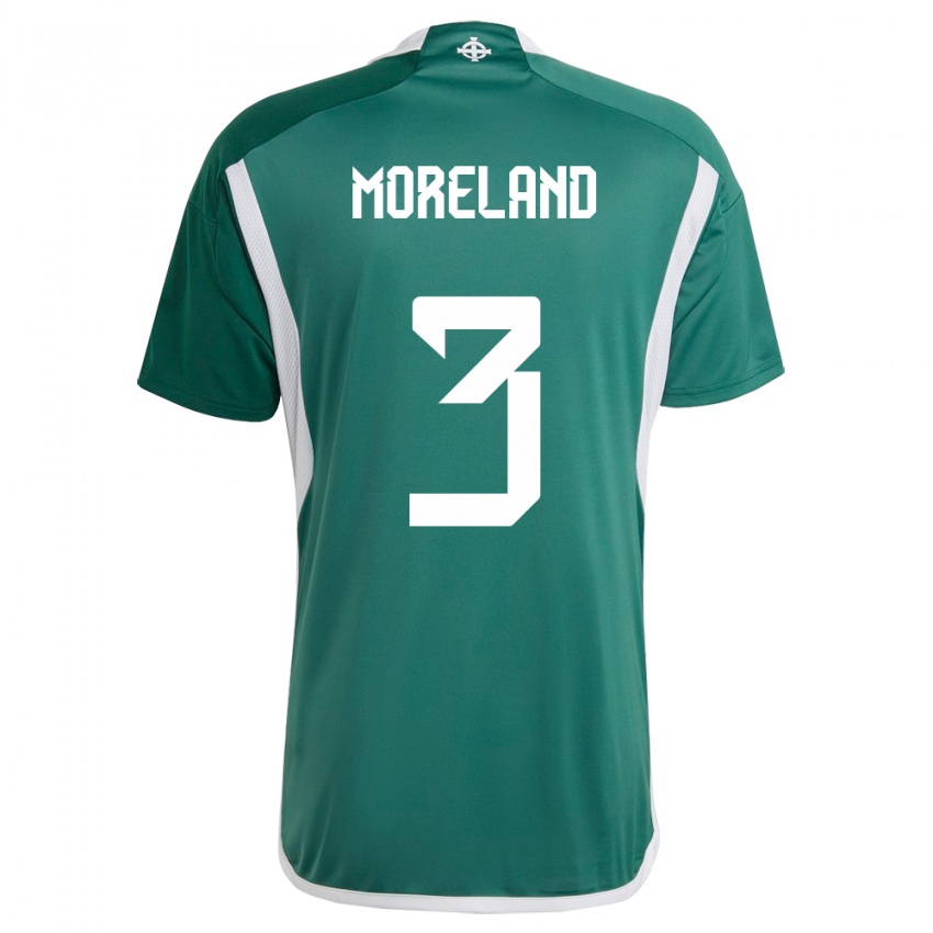 Gyermek Észak-Írország Calum Moreland #3 Zöld Hazai Jersey 24-26 Mez Póló Ing