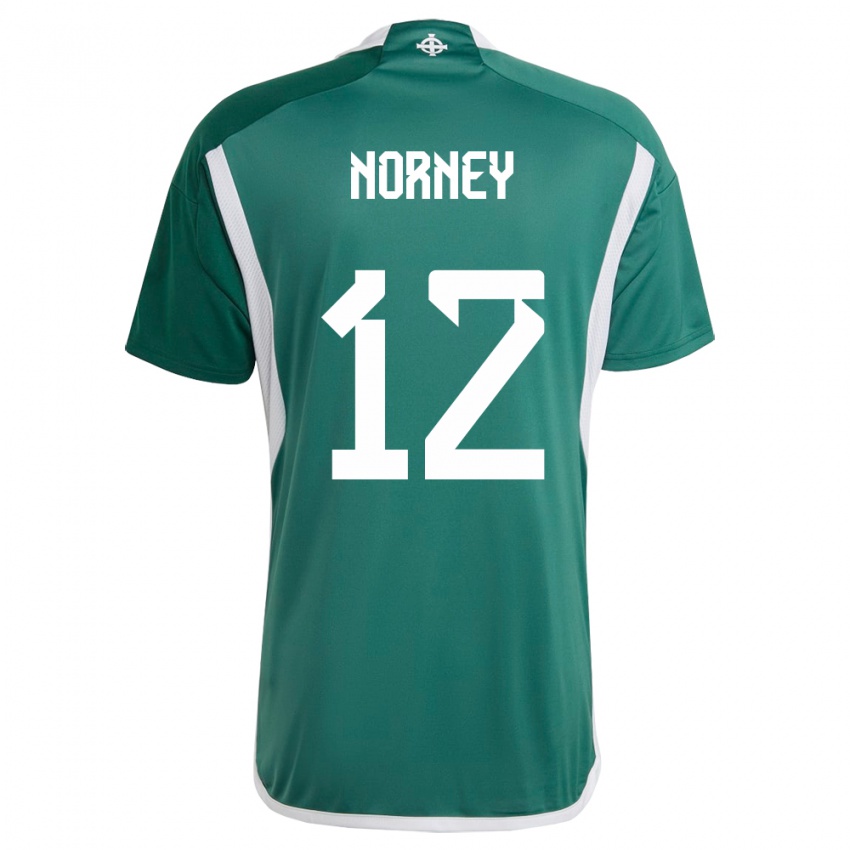 Gyermek Észak-Írország Rachael Norney #12 Zöld Hazai Jersey 24-26 Mez Póló Ing