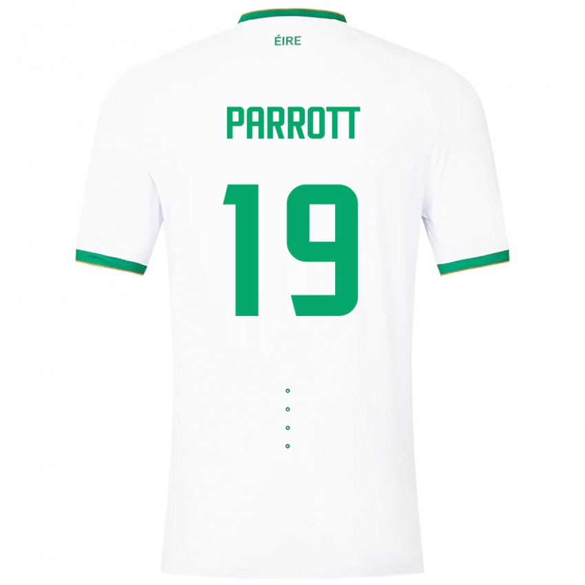 Gyermek Ír-Sziget Troy Parrott #19 Fehér Idegenbeli Jersey 24-26 Mez Póló Ing