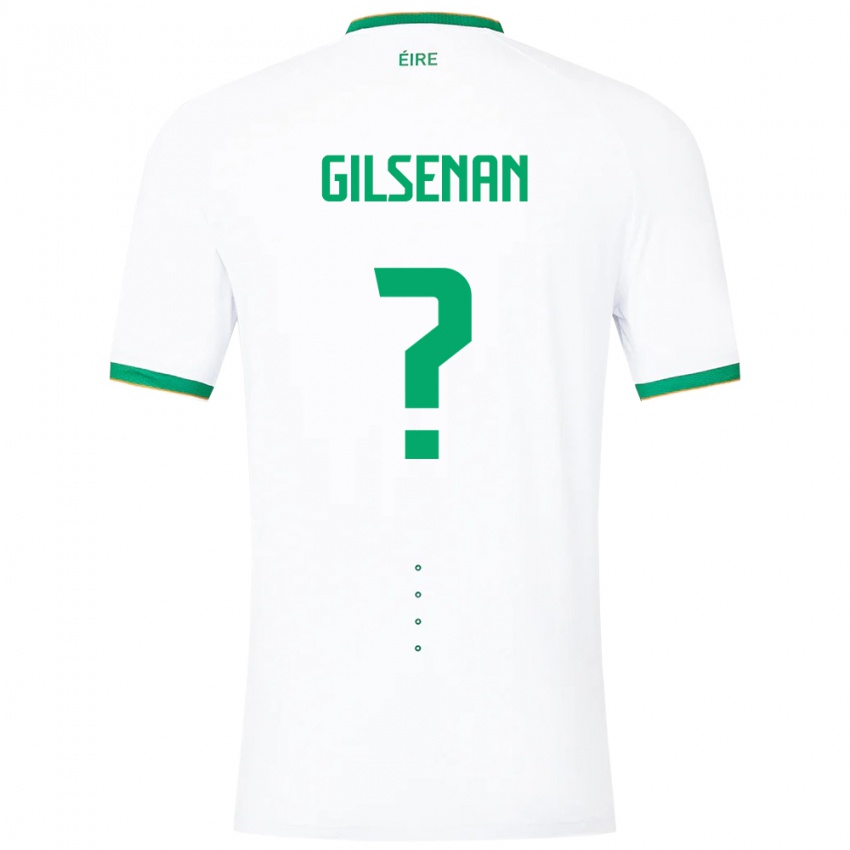 Gyermek Ír-Sziget Zak Gilsenan #0 Fehér Idegenbeli Jersey 24-26 Mez Póló Ing