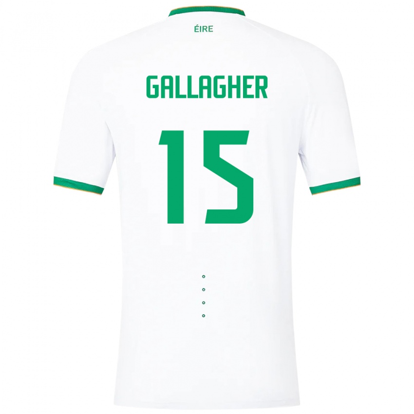 Gyermek Ír-Sziget Oisín Gallagher #15 Fehér Idegenbeli Jersey 24-26 Mez Póló Ing