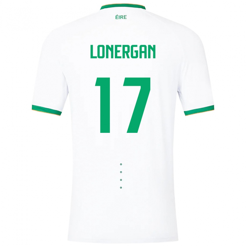 Gyermek Ír-Sziget Tom Lonergan #17 Fehér Idegenbeli Jersey 24-26 Mez Póló Ing