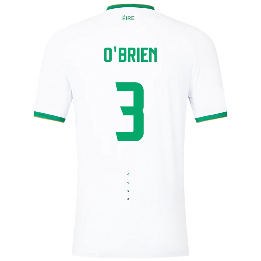 Gyermek Ír-Sziget Luke O'brien #3 Fehér Idegenbeli Jersey 24-26 Mez Póló Ing