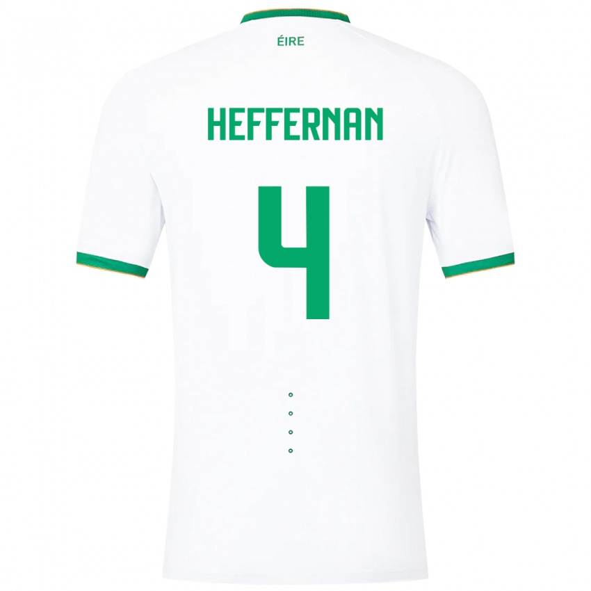 Gyermek Ír-Sziget Cathal Heffernan #4 Fehér Idegenbeli Jersey 24-26 Mez Póló Ing