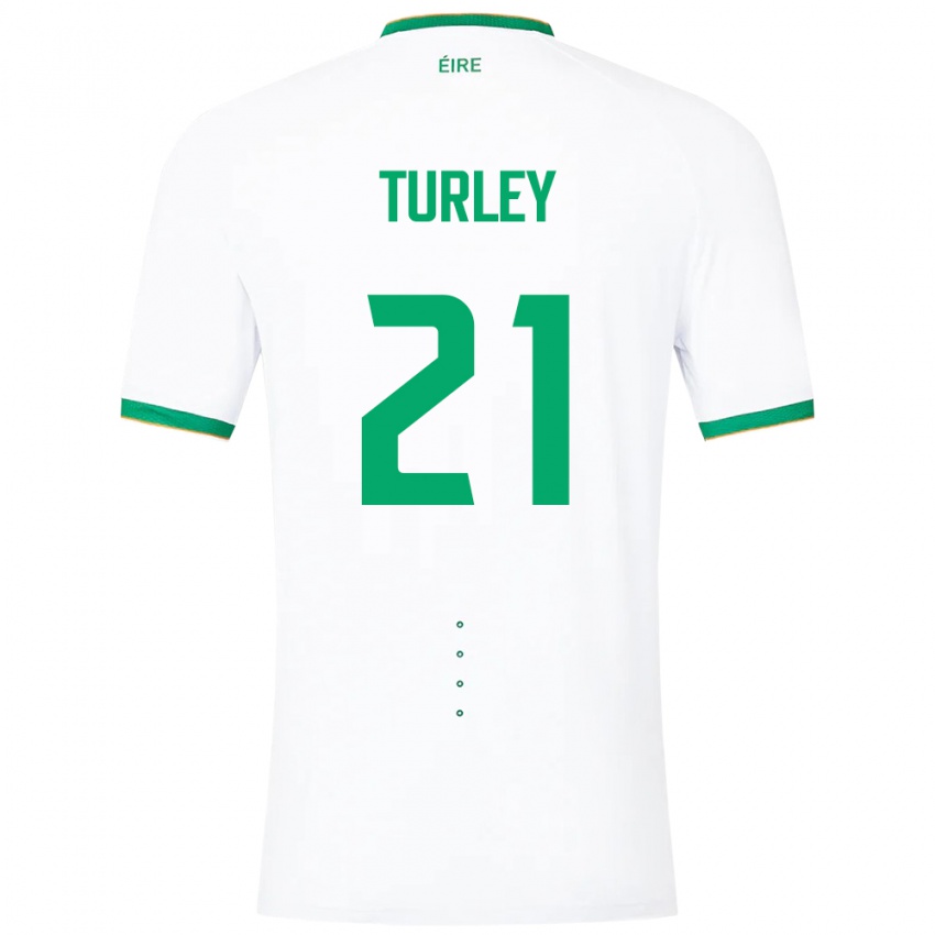 Gyermek Ír-Sziget Freddie Turley #21 Fehér Idegenbeli Jersey 24-26 Mez Póló Ing