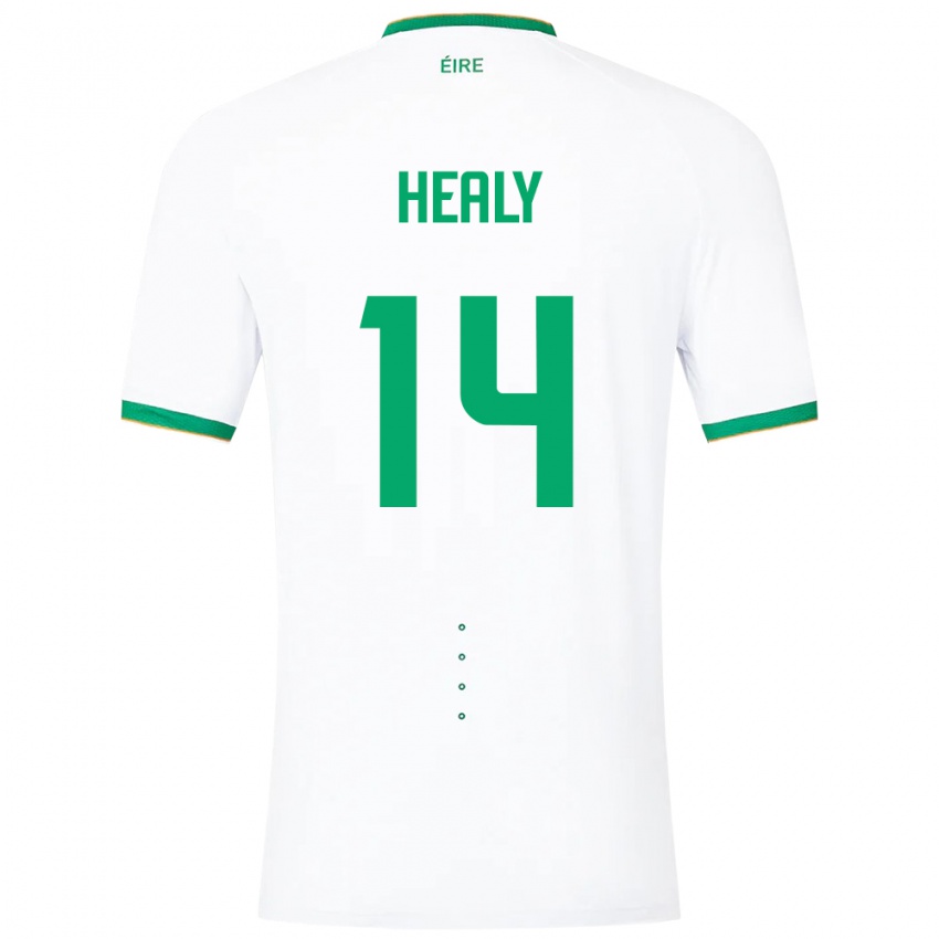 Gyermek Ír-Sziget Freya Healy #14 Fehér Idegenbeli Jersey 24-26 Mez Póló Ing