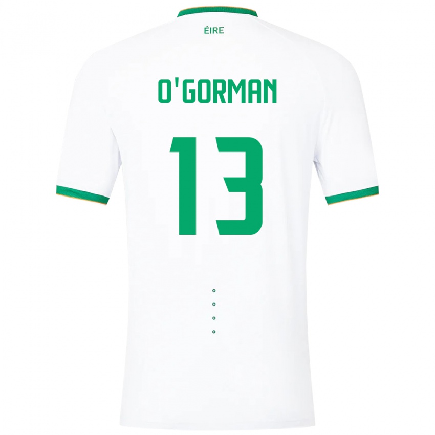 Gyermek Ír-Sziget Áine O'gorman #13 Fehér Idegenbeli Jersey 24-26 Mez Póló Ing