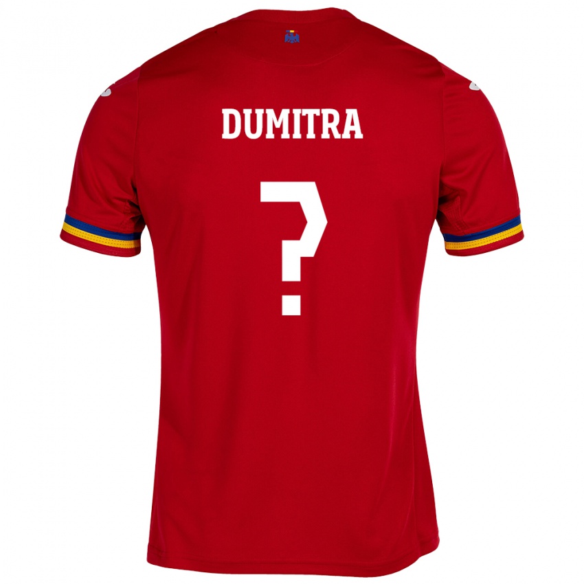 Gyermek Románia John Dumitra #0 Piros Idegenbeli Jersey 24-26 Mez Póló Ing