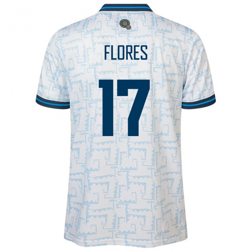 Gyermek Salvador Diego Flores #17 Fehér Idegenbeli Jersey 24-26 Mez Póló Ing