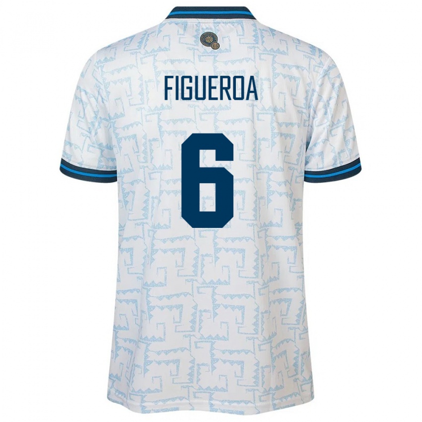 Gyermek Salvador Elder Figueroa #6 Fehér Idegenbeli Jersey 24-26 Mez Póló Ing