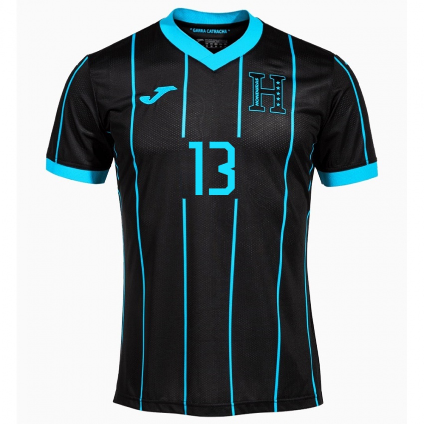 Gyermek Honduras Maikol Morales #13 Fekete Idegenbeli Jersey 24-26 Mez Póló Ing