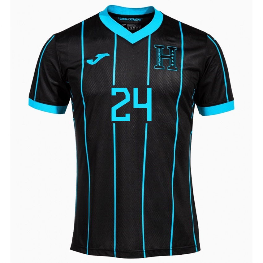 Gyermek Honduras Daniel Carter #24 Fekete Idegenbeli Jersey 24-26 Mez Póló Ing