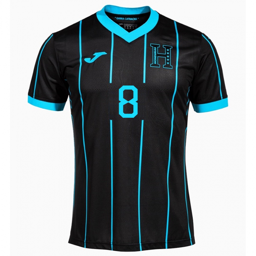 Gyermek Honduras Daylor Cacho #8 Fekete Idegenbeli Jersey 24-26 Mez Póló Ing