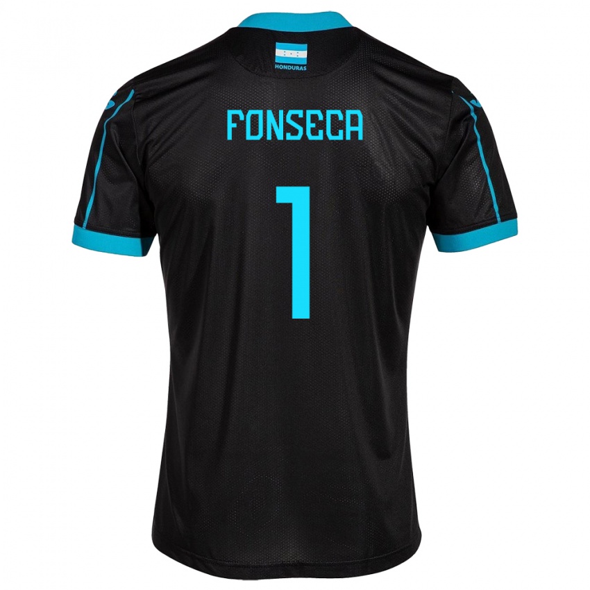 Gyermek Honduras Harold Fonseca #1 Fekete Idegenbeli Jersey 24-26 Mez Póló Ing