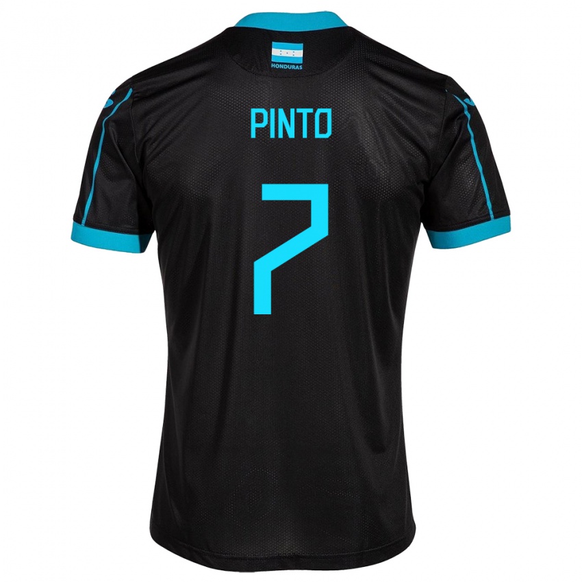 Gyermek Honduras José Pinto #7 Fekete Idegenbeli Jersey 24-26 Mez Póló Ing