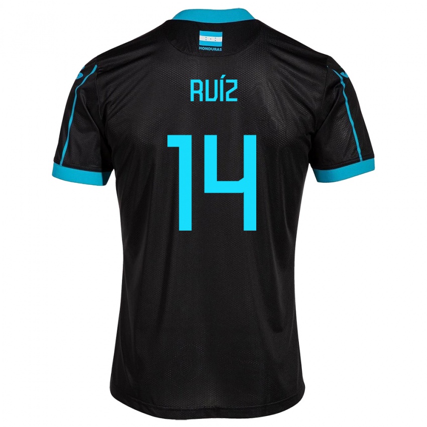 Gyermek Honduras David Ruíz #14 Fekete Idegenbeli Jersey 24-26 Mez Póló Ing