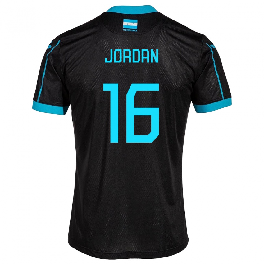 Gyermek Honduras Jordan García #16 Fekete Idegenbeli Jersey 24-26 Mez Póló Ing