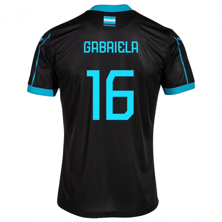 Gyermek Honduras Gabriela García #16 Fekete Idegenbeli Jersey 24-26 Mez Póló Ing