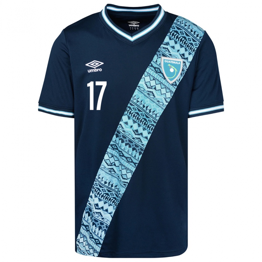 Gyermek Guatemala Óscar Castellanos #17 Kék Idegenbeli Jersey 24-26 Mez Póló Ing