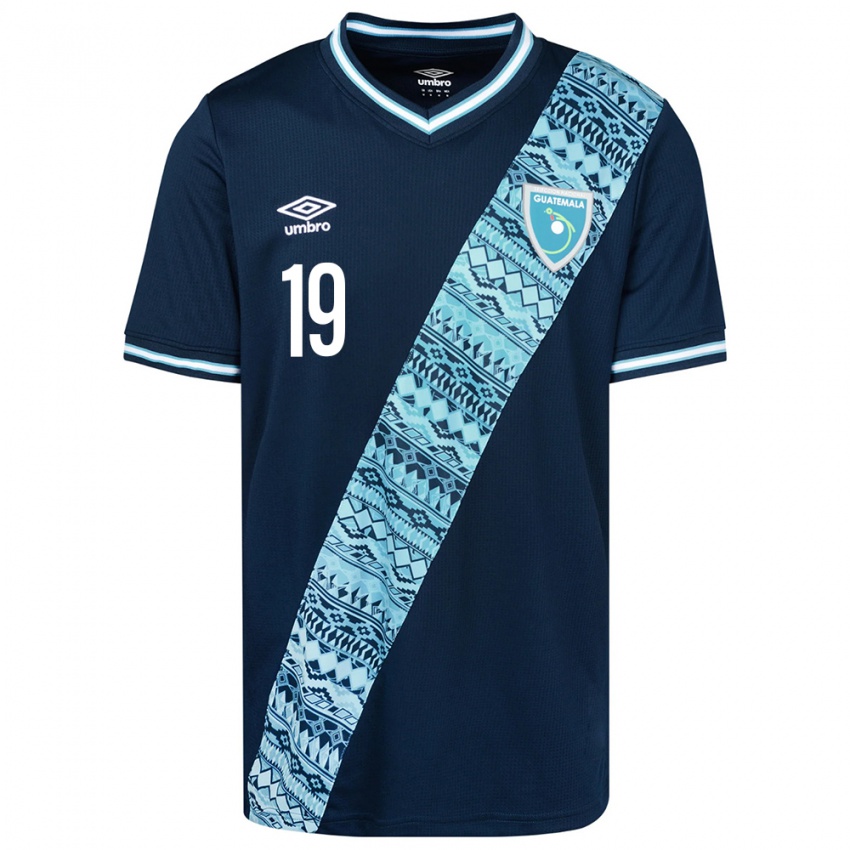 Gyermek Guatemala Elmer Cardoza #19 Kék Idegenbeli Jersey 24-26 Mez Póló Ing