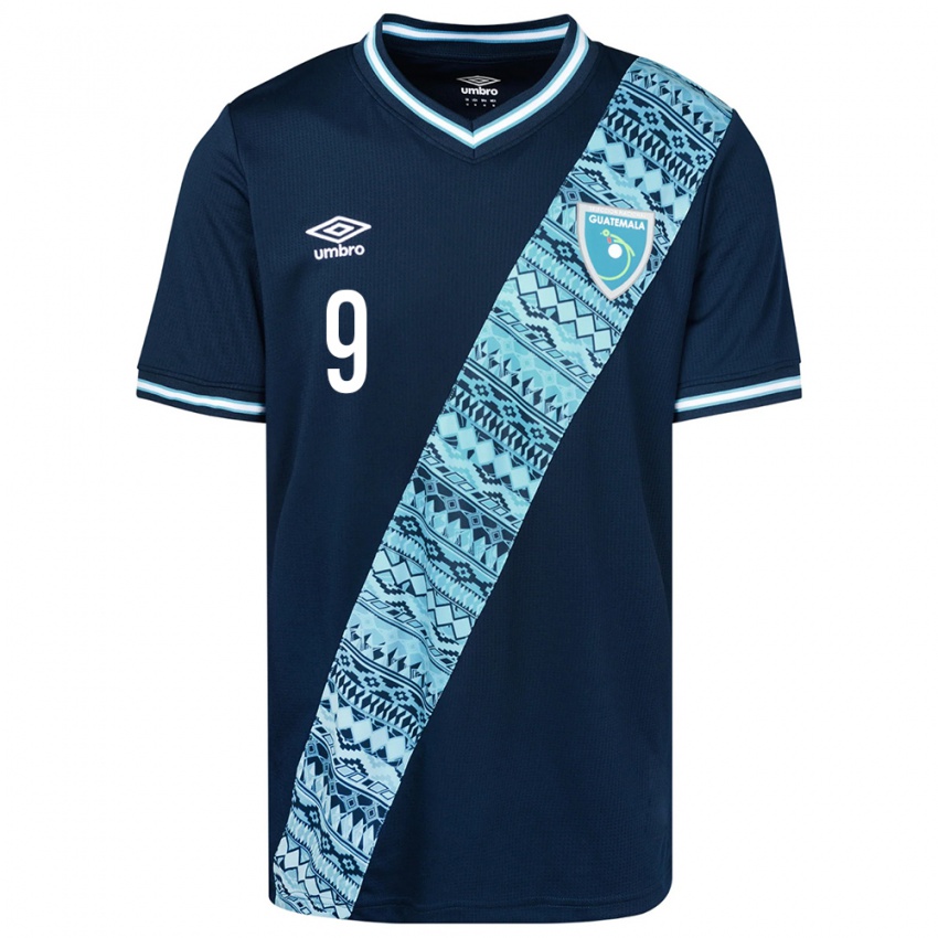 Gyermek Guatemala Oseas Guerra #9 Kék Idegenbeli Jersey 24-26 Mez Póló Ing