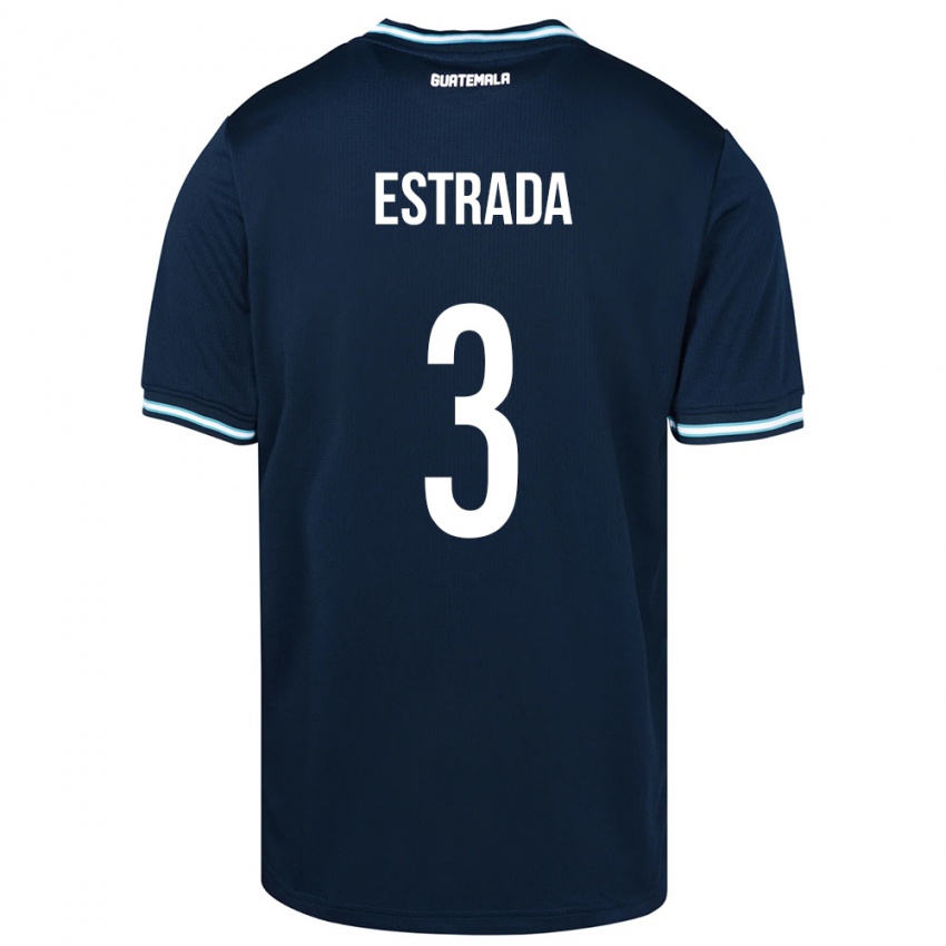 Gyermek Guatemala Carlos Estrada #3 Kék Idegenbeli Jersey 24-26 Mez Póló Ing