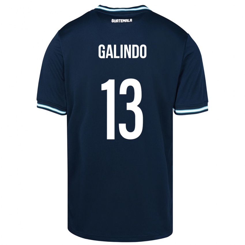 Gyermek Guatemala Alejandro Galindo #13 Kék Idegenbeli Jersey 24-26 Mez Póló Ing