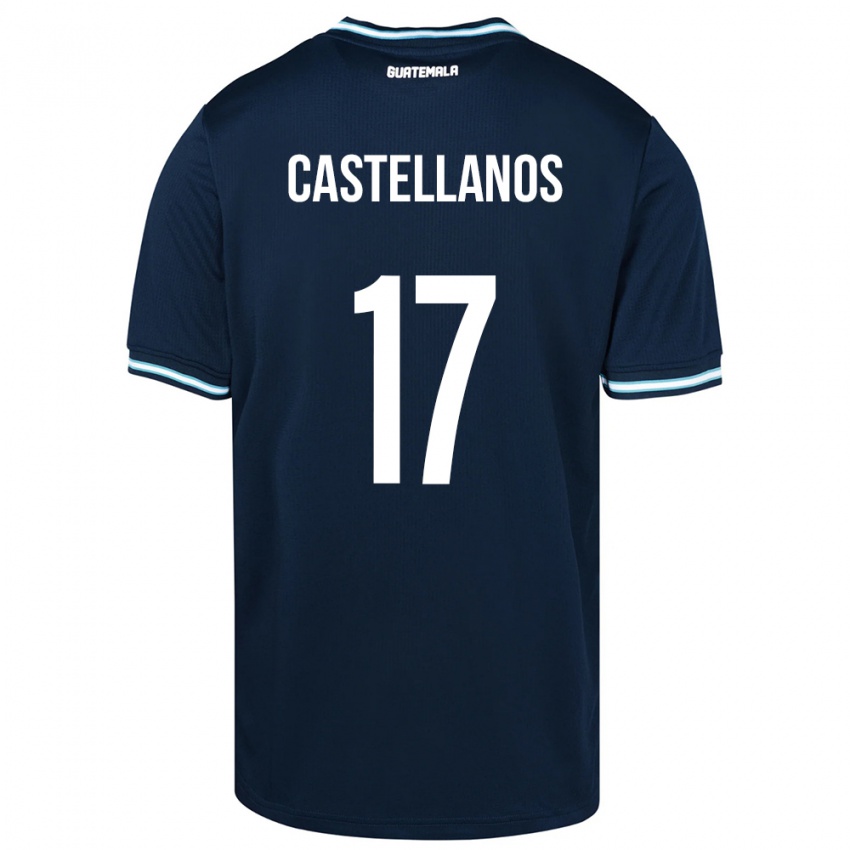 Gyermek Guatemala Óscar Castellanos #17 Kék Idegenbeli Jersey 24-26 Mez Póló Ing