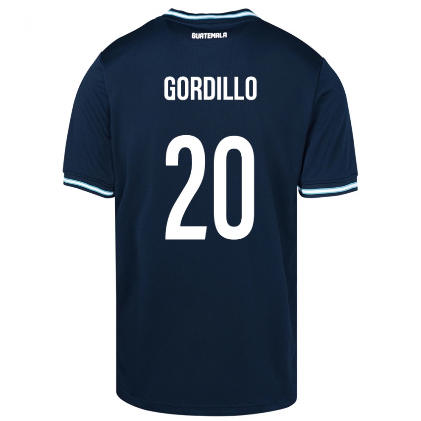 Gyermek Guatemala Gerardo Gordillo #20 Kék Idegenbeli Jersey 24-26 Mez Póló Ing