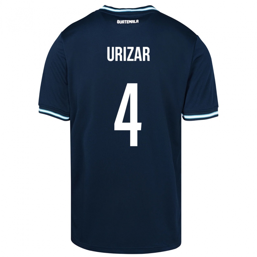 Gyermek Guatemala Jeshua Urizar #4 Kék Idegenbeli Jersey 24-26 Mez Póló Ing