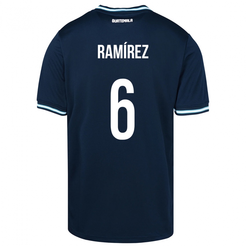 Gyermek Guatemala Kevin Ramírez #6 Kék Idegenbeli Jersey 24-26 Mez Póló Ing