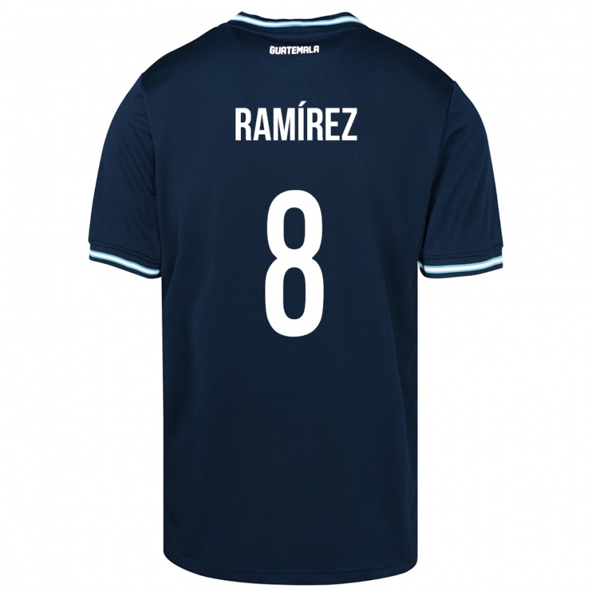 Gyermek Guatemala Dennis Ramírez #8 Kék Idegenbeli Jersey 24-26 Mez Póló Ing