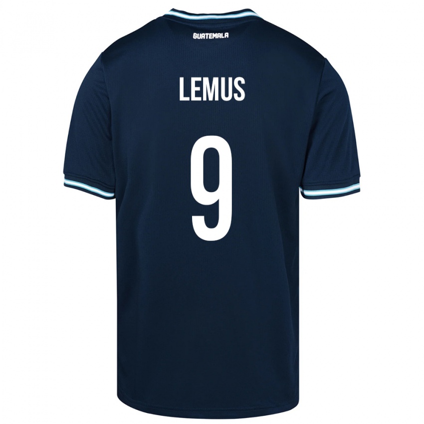 Gyermek Guatemala Erick Lemus #9 Kék Idegenbeli Jersey 24-26 Mez Póló Ing