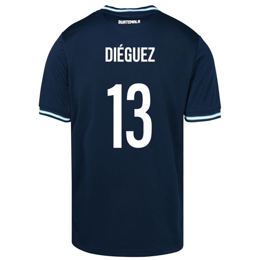 Gyermek Guatemala Jonathan Diéguez #13 Kék Idegenbeli Jersey 24-26 Mez Póló Ing