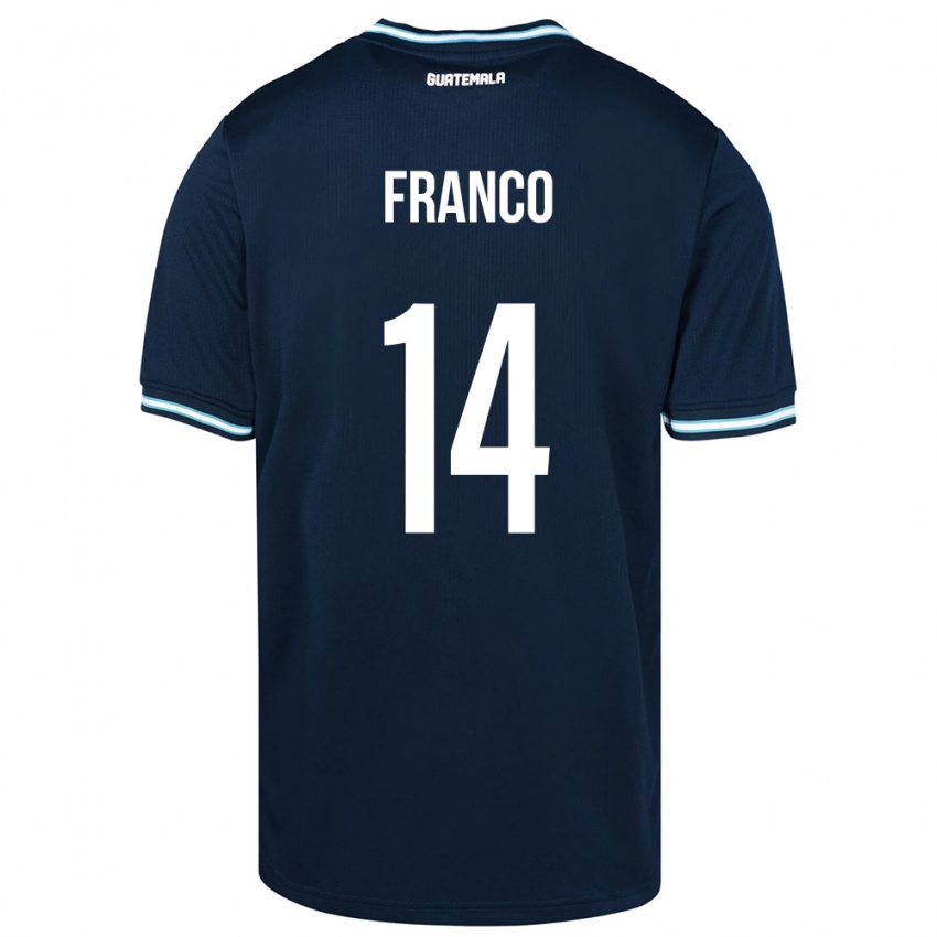 Gyermek Guatemala Jonathan Franco #14 Kék Idegenbeli Jersey 24-26 Mez Póló Ing