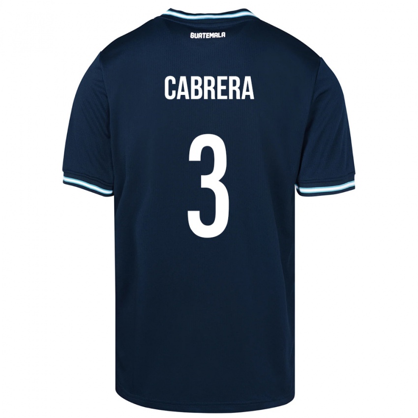 Gyermek Guatemala Gabriel Cabrera #3 Kék Idegenbeli Jersey 24-26 Mez Póló Ing