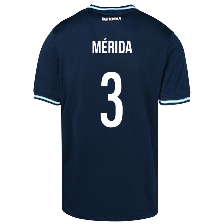 Gyermek Guatemala Daniel Mérida #3 Kék Idegenbeli Jersey 24-26 Mez Póló Ing