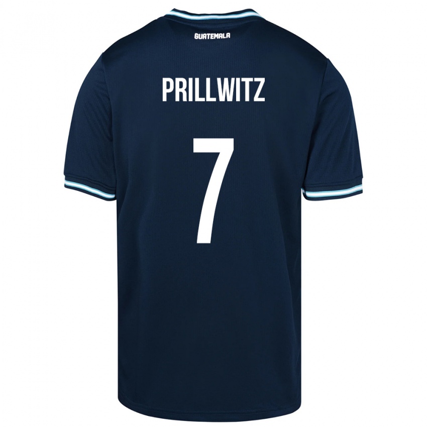 Gyermek Guatemala Héctor Prillwitz #7 Kék Idegenbeli Jersey 24-26 Mez Póló Ing