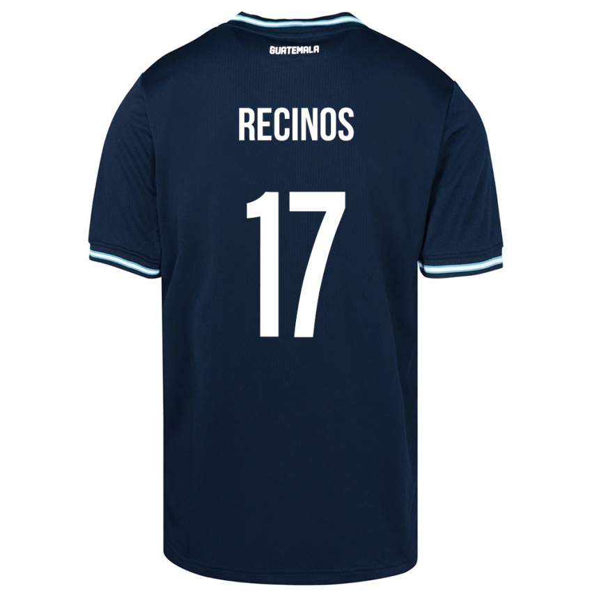 Gyermek Guatemala Antony Recinos #17 Kék Idegenbeli Jersey 24-26 Mez Póló Ing