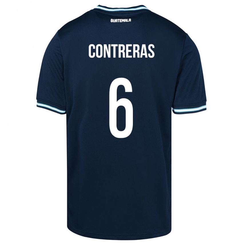 Gyermek Guatemala María Contreras #6 Kék Idegenbeli Jersey 24-26 Mez Póló Ing