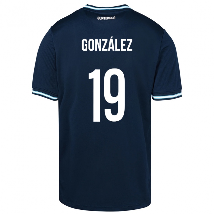 Gyermek Guatemala Karen González #19 Kék Idegenbeli Jersey 24-26 Mez Póló Ing