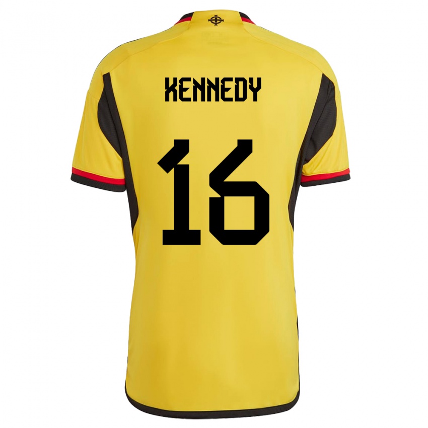 Gyermek Észak-Írország Matty Kennedy #16 Fehér Idegenbeli Jersey 24-26 Mez Póló Ing