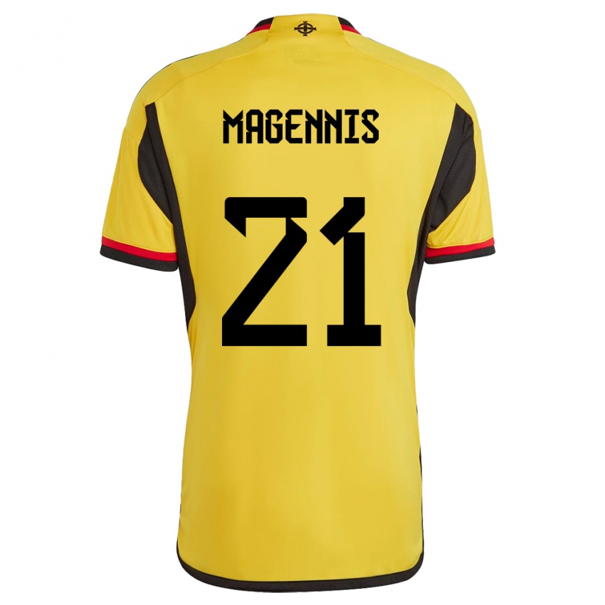 Gyermek Észak-Írország Josh Magennis #21 Fehér Idegenbeli Jersey 24-26 Mez Póló Ing