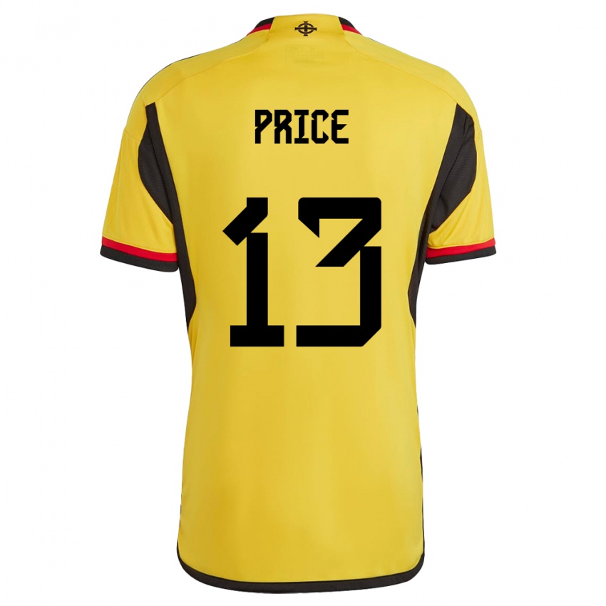 Gyermek Észak-Írország Isaac Price #13 Fehér Idegenbeli Jersey 24-26 Mez Póló Ing