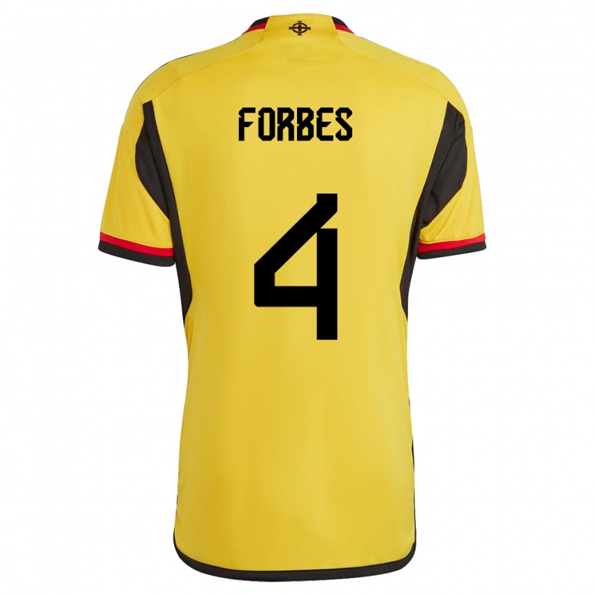 Gyermek Észak-Írország Michael Forbes #4 Fehér Idegenbeli Jersey 24-26 Mez Póló Ing