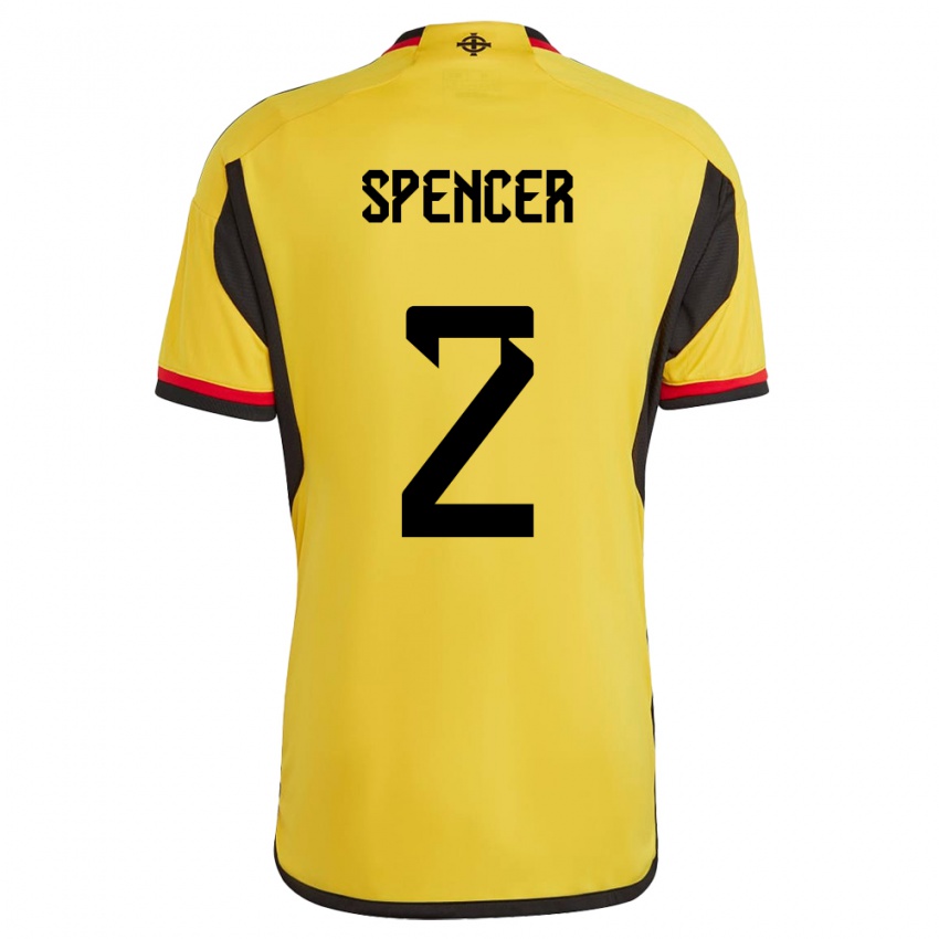 Gyermek Észak-Írország Brodie Spencer #2 Fehér Idegenbeli Jersey 24-26 Mez Póló Ing