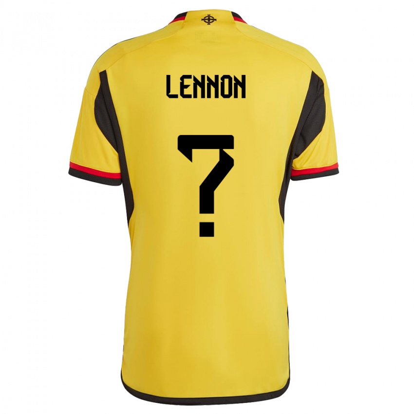 Gyermek Észak-Írország Gallagher Lennon #0 Fehér Idegenbeli Jersey 24-26 Mez Póló Ing