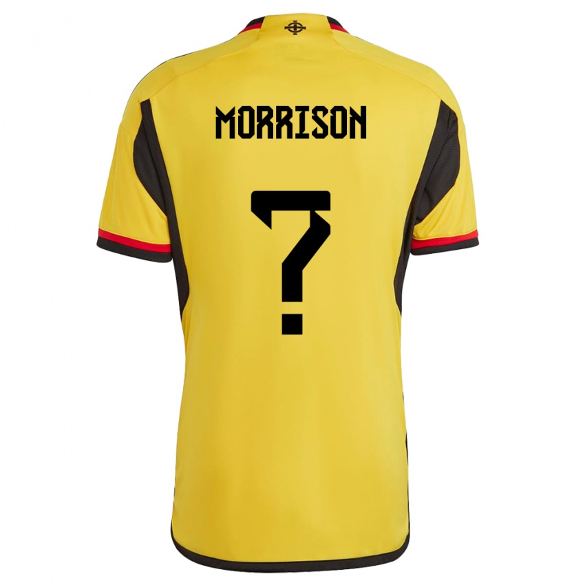 Gyermek Észak-Írország Kieran Morrison #0 Fehér Idegenbeli Jersey 24-26 Mez Póló Ing