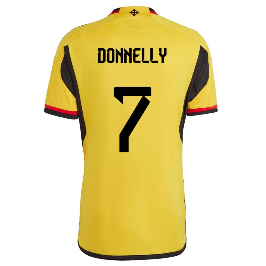 Gyermek Észak-Írország Caolan Donnelly #7 Fehér Idegenbeli Jersey 24-26 Mez Póló Ing