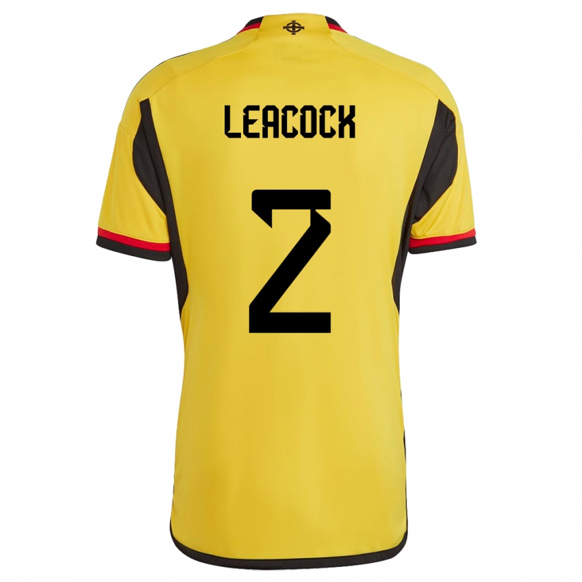 Gyermek Észak-Írország Callum Leacock #2 Fehér Idegenbeli Jersey 24-26 Mez Póló Ing